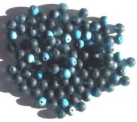 100 6mm Transparent Matte Montana Blue AB Round Beads